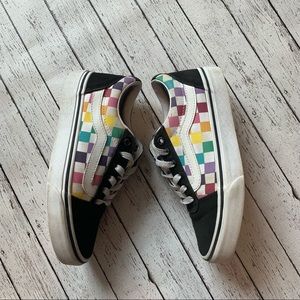 Checkered Vans - sz 6 - Rainbow Checker - Classic Sneakers